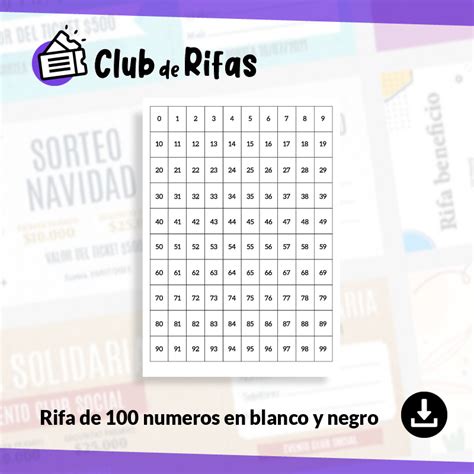 Hoja De Rifa De 100 Numeros Para Imprimir Word Materia Geek Imag