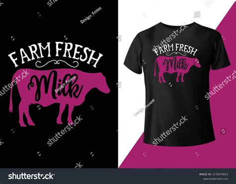 Farm Cow Milk T Shirt Design Stock Vector Royalty Free 2172070811