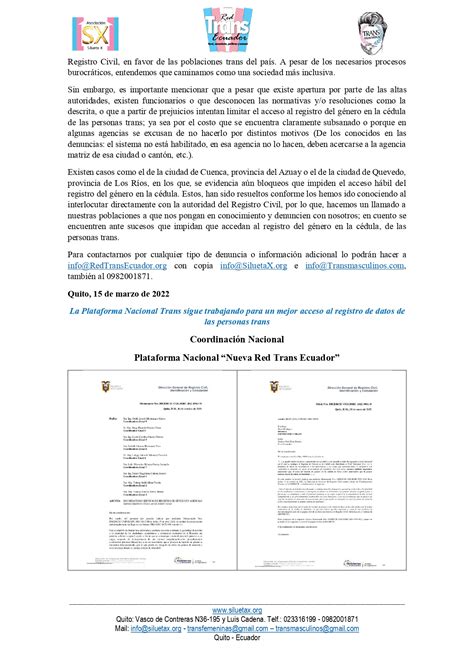 Boletín Registro Del Género En La Cédula Se Encuentra Habilitado A Nivel Nacional Sin Costos