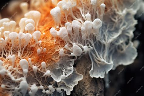 Premium AI Image | Natural fungus mycelium network texture closeup