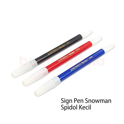 Jual Spidol Kecil Snowman PW 1 Sign Pen Marker Hitam Biru Merah