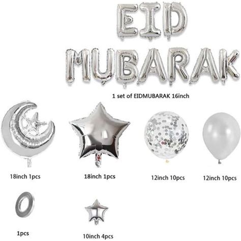 Decoration Eid Argent 2024 Eid Decoration Ballon Eid Mubarak