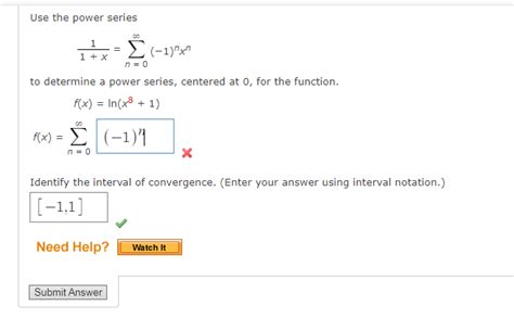 Solved Use The Power Series 1x1∑n0∞−1nxn To Determine A