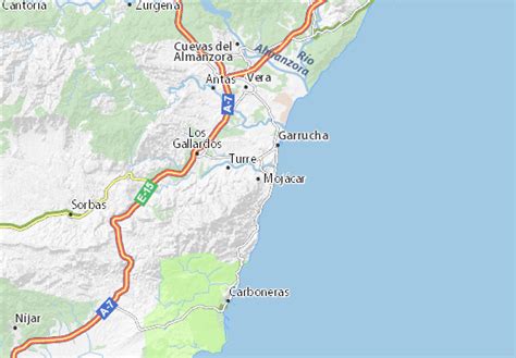 Michelin Landkarte Mojácar Stadtplan Mojácar Viamichelin