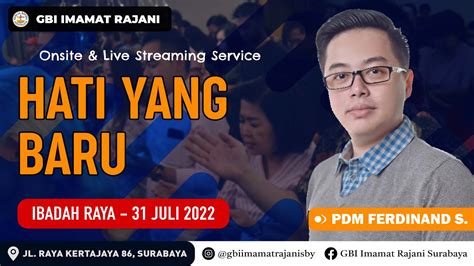 Ibadah Raya Sore Gbi Imra Onsite And Live Streaming Service 31juli