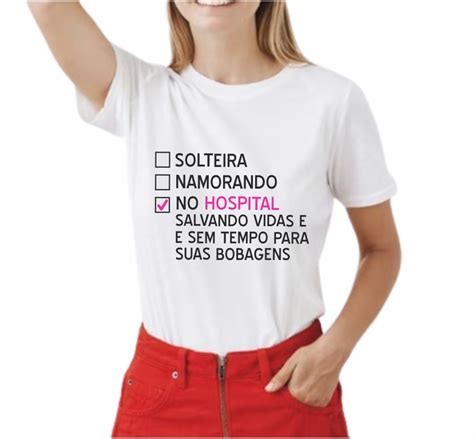 Camiseta Branca Enfermagem Elo Produtos Especiais