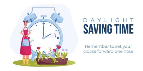 Daylight Saving Time Begins Spring Forward Banner Poster Vector