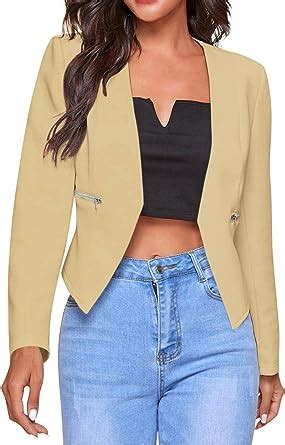 Callmo Damen Blazer Elegant Kurzblazer Damen Festlich Business