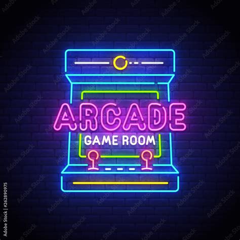 Arcade Games Neon Sign Bright Signboard Light Banner Game Logo Neon