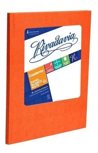 Cuaderno Rivadavia Tapa Dura Rayado Forrado 50 Hojas Naranja MercadoLibre