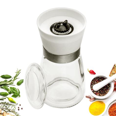 Moedor De Pimenta Sal Especiarias De Vidro Inox Ceramica Shopee