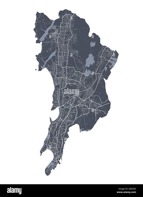 Carte De Mumbai Carte Vectorielle D Taill E De La Zone Administrative