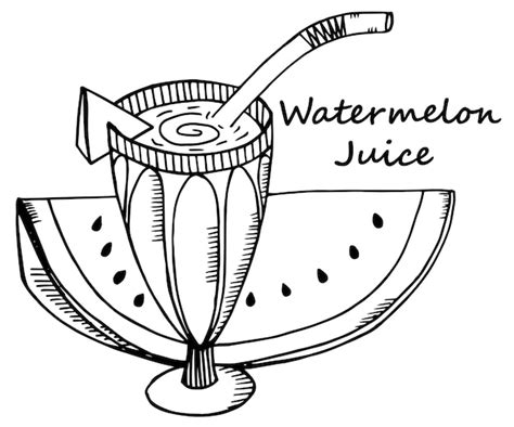 Premium Vector Hand Drawn Watermelon Juice In A Glass