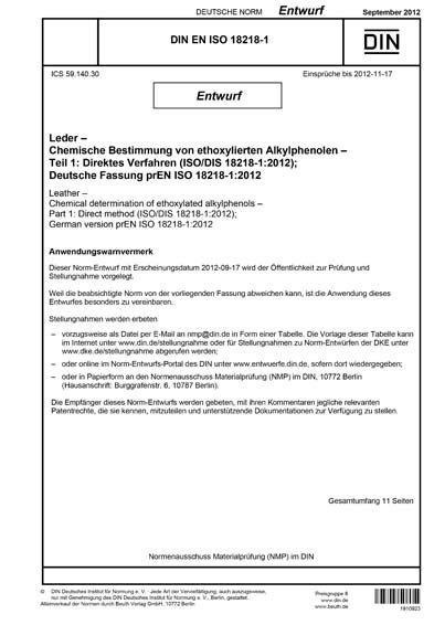 DIN EN ISO 18218 1 2012 DE Leder Chemische Bestimmung Von