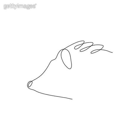 One Line Hedgehog Head Design Silhouette Hand Drawn Minimalism Style