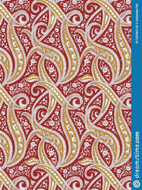 Textile Traditional Allover Pattern Design For Print Stock Illustration