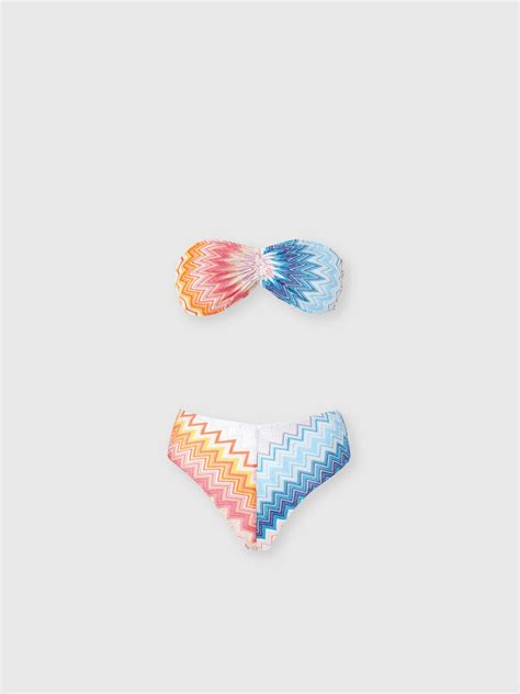 Bandeau Bikini In Zig Zag Lam Viscose Blend Multicoloured Missoni