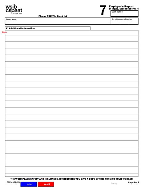 Free Wsib Form 7 Printable Printable Forms Free Online