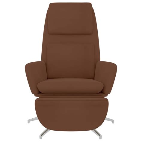 Omabeta Fauteuils Chaise De Relaxation Avec Repose Pied Marron Tissu