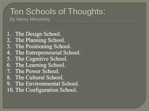 Ten School of Thoughts | PPTX