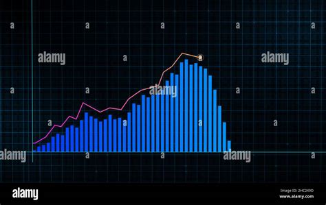 3D Rendering Of A Growing Line Graph Of A Digital Income Growth Chart