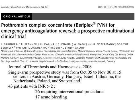 PPT - Prothrombin complex concentrate Octaplex PowerPoint Presentation ...