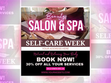 Spa Flyer Canva Template For Diy Social Media Marketing Etsy