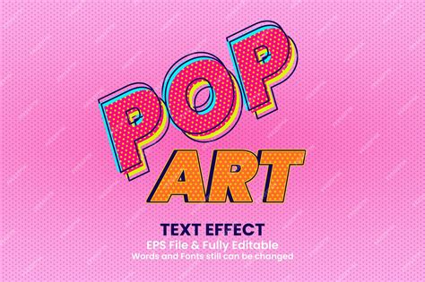 Premium Vector Text Effect Pop Art Vector Text Effect Text Effect