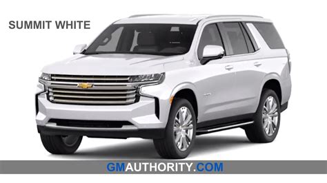 2021 Chevrolet Tahoe Colors In Summit White Color Gm Authority