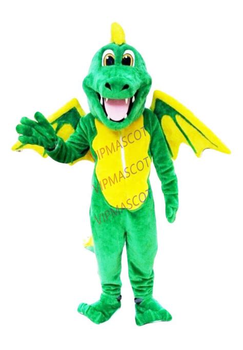 Green Dragon Mascot Costumes Cartoon Apparel Birthday Party Masquerade Christmas