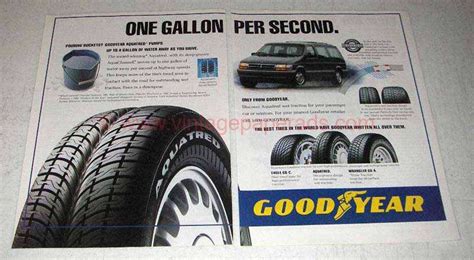 1993 Goodyear Aquatred Tires Ad One Gallon Per Second