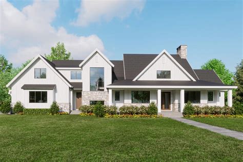 Modern Farmhouse Plan With Optionally Finished Walkout Basement