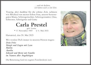 Traueranzeigen von Carla Prestel Allgäuer Zeitung