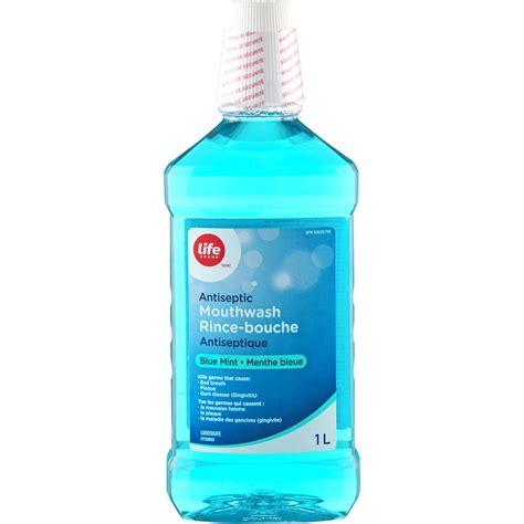 Life Brand Antiseptic Mouthwash Blue Mint 1l Ctc Health