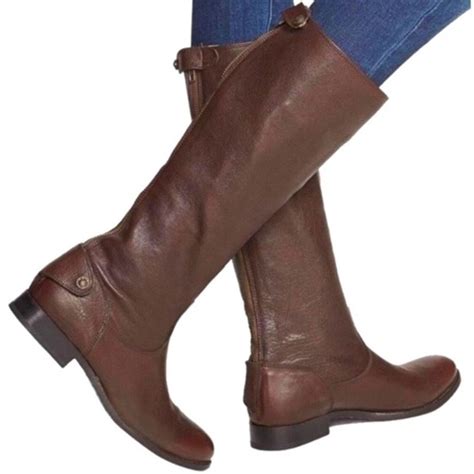 Frye Melissa Button Back Zip Tall Brown Riding Boots Size B Ebay