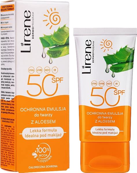 Lirene Sun Care Emulsion Spf Aloe Vera Sunscreen Face Cream Makeup Ae