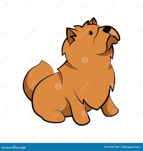 Chow chow dog cute cartoon stock vector. Illustration of icon - 224992188