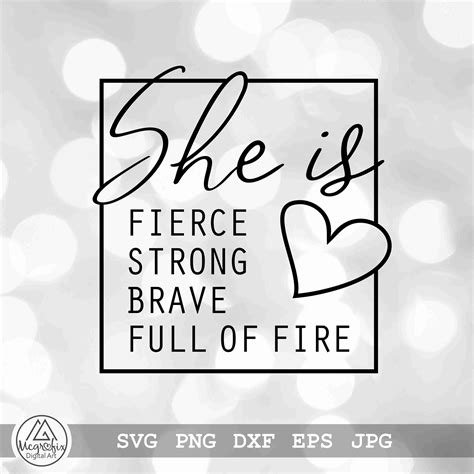 She Is Strong Svg She Is Fierce Svg She Is Fearless Svg Etsy