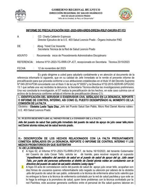 Informe De PrecalificaciÓn Pad San Pablo Pdf Discriminación