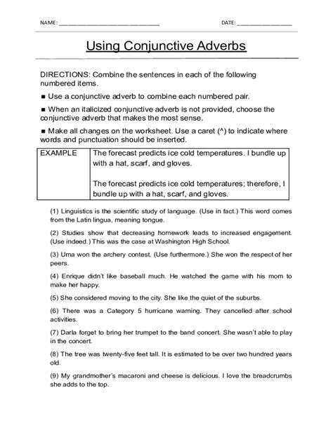 Fillable Online Edited 12using Conjunctive Adverbs Fax Email Print Pdffiller