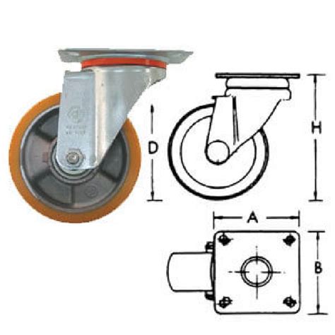 Ruota Con Supporto Girevole In Poliuretano