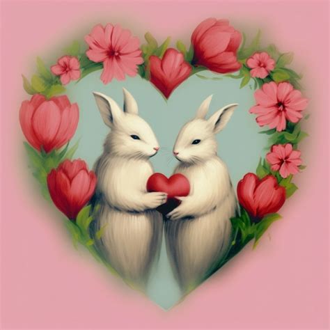 Bunny Rabbit Heart Art Free Stock Photo Public Domain Pictures