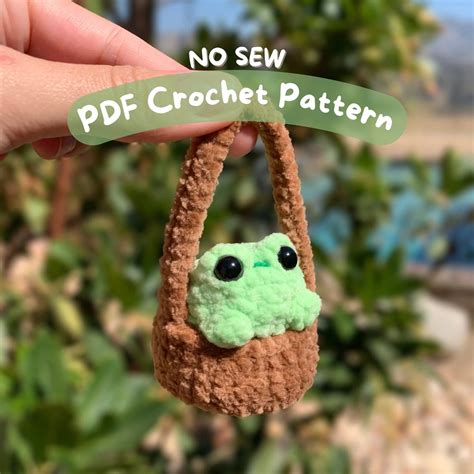 No Sew Crochet Frog In A Basket 2 In 1 Pdf Pattern Car Hanger Chunky