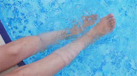 Female Legs Splashing In Pool Stock Video Video Of Lady Resort