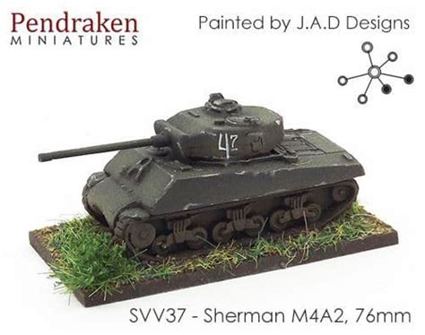 Pendraken 10mm WWII Soviet Sherman M4A2 Early 76mm Turret