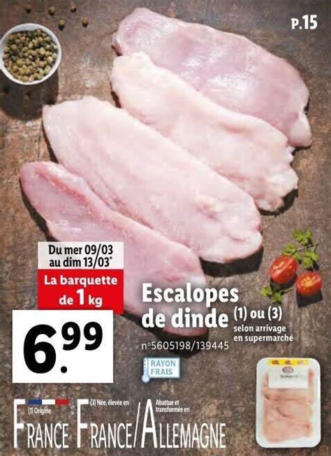 Promo Escalopes De Dinde Chez Lidl