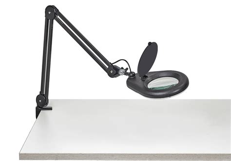 Lampe loupe à LED Phobos avec pince étau noir