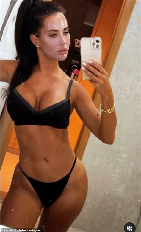 TOWIE S Yazmin Oukhellou Showcases Her Jaw Dropping Figure In Black Lingerie Daily Mail Online