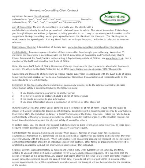 Counselling Agreement Template