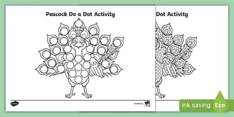 Free Peacock Do A Dot Activity Teacher Made Twinkl